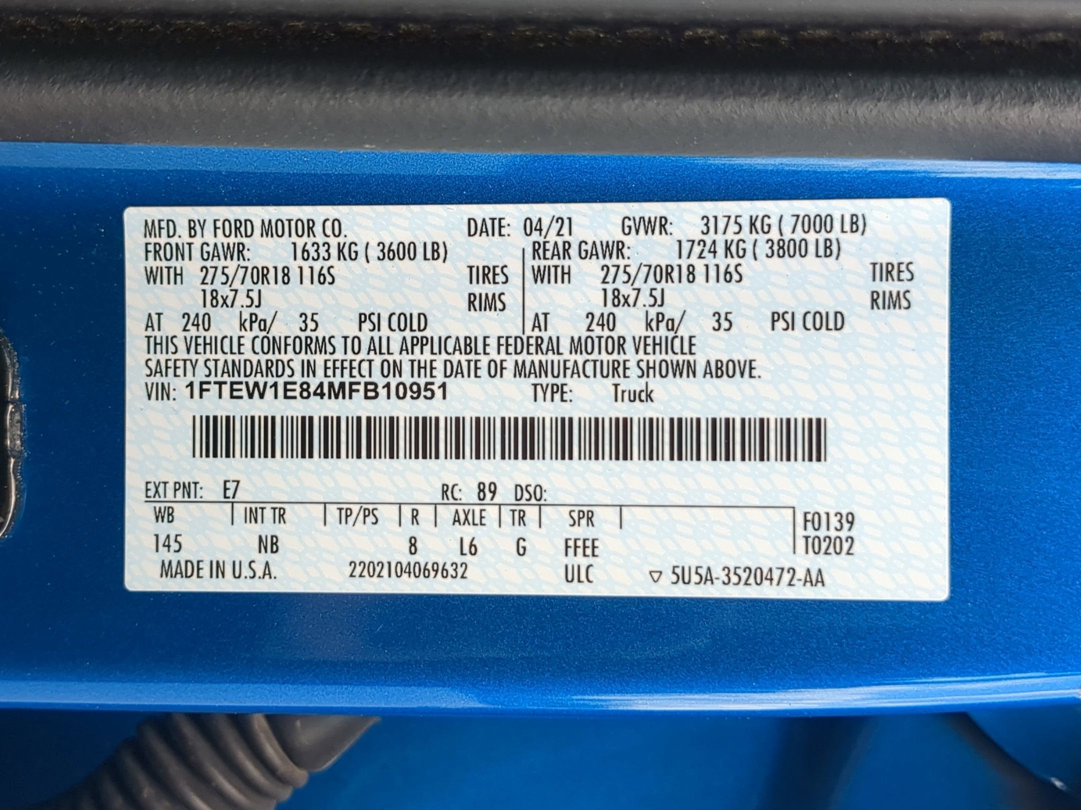 2021 Ford F-150 Tremor