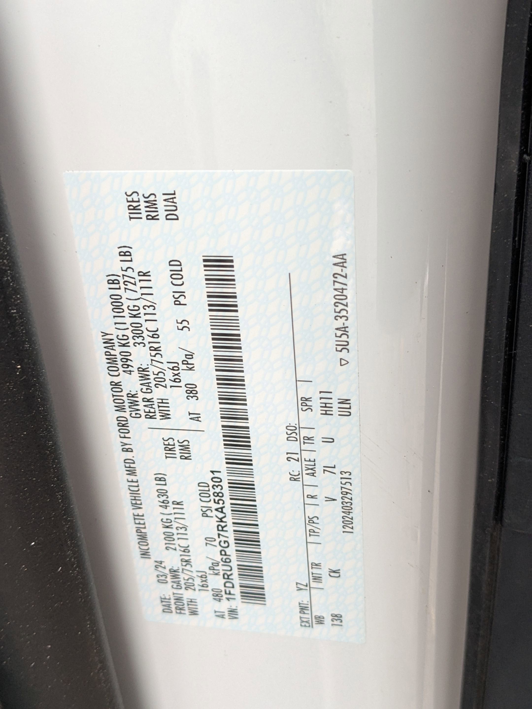 2024 Ford Transit Cutaway 12FT Box