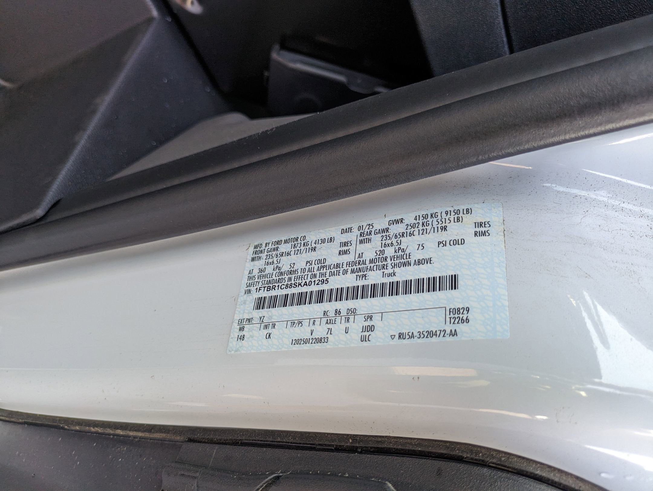 2025 Ford Transit Cargo Van T-250 RACKS AND BINS